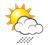 Cloudy, moderate rain